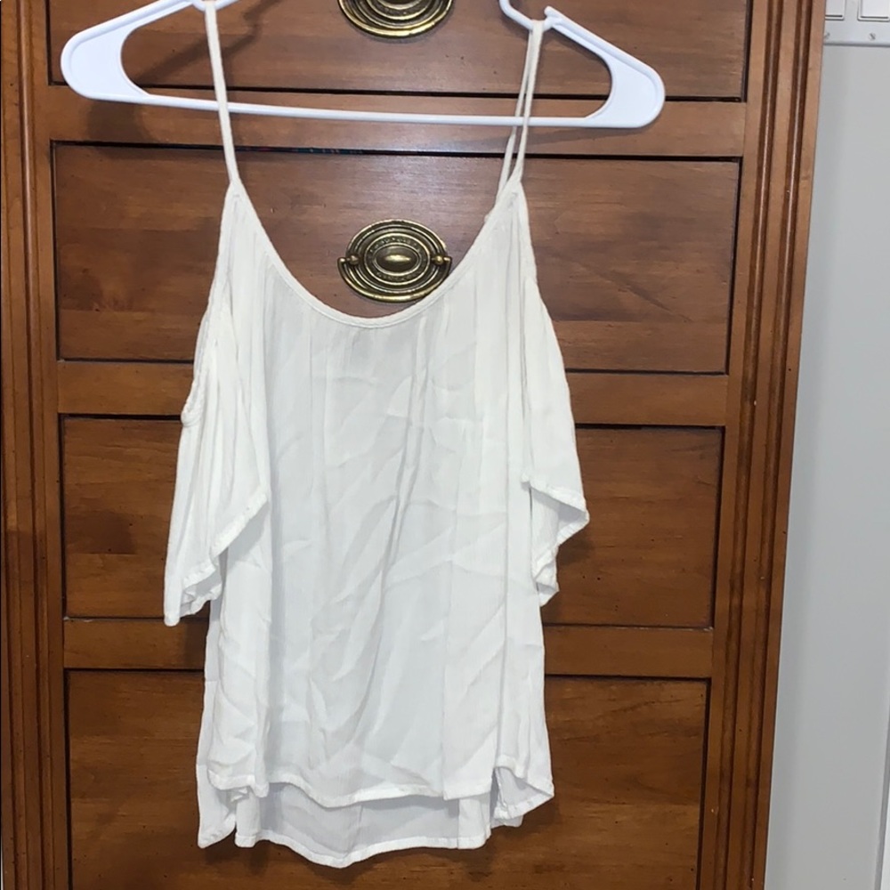 White off-shoulder tank top